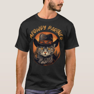Funny Cat Meowdy Partner Country Music Lover Cowbo T-Shirt
