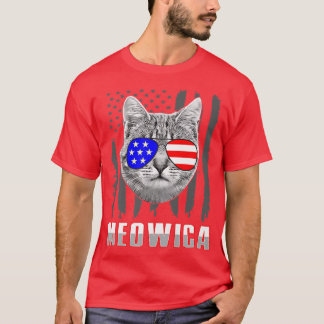 funny cat, meowica, patriotic, usa, america 4th of T-Shirt