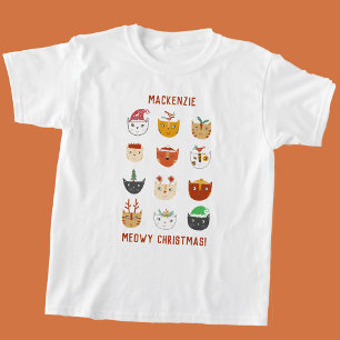 Funny Cat Meowy Christmas Personalized T-Shirt