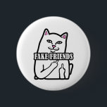 Funny Cat Middle Finger Fake Friends 6 Cm Round Badge<br><div class="desc">Funny Cat Middle Finger Fake Friends printed on t-shirts and various products.</div>
