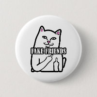 Funny Cat Middle Finger Fake Friends