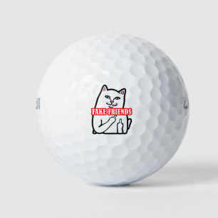 Funny Cat Middle Finger Fake Friends Golf Balls