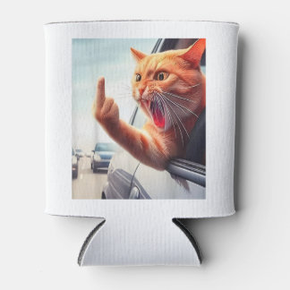 Funny Cat Middle Finger Hilarious Cat In The Car C Can Cooler