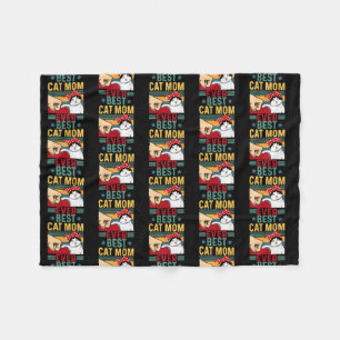 Funny Cat Mom for Cat Lovers Mothers Day Gifts Fleece Blanket