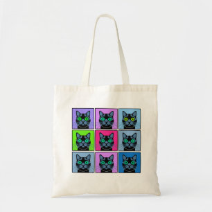 Funny Cat Mood Board Tote Bag