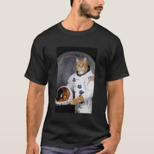 Funny cat Motif. Astronaut cat in The Galaxy Black T-Shirt