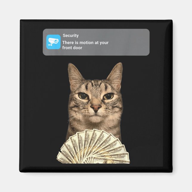 Funny Cat Motion Meme Women Men Magnet (Front)