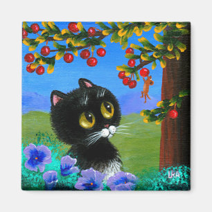 Funny  Cat Mouse Creationarts Magnet