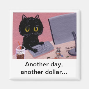 Funny Cat Mouse Magnet creationarts Lisa R Adams