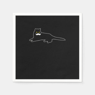 Funny Cat Moustache Cat Lover Napkin