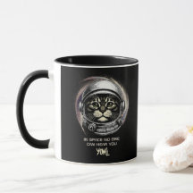 Funny Cat Mug Spoof Space Parody - Editable Text
