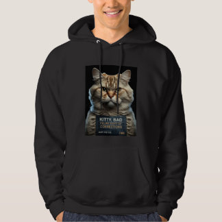Funny Cat Mugshot Bad Kitty Cat Mom or Cat Dad Hoodie