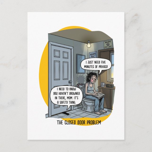 Funny Cat Mum Bathroom Humour Gift Postcard (Front)