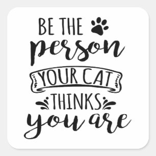 Funny Cat Mum Crazy Cat Lady Kitten Dad Attitude Square Sticker