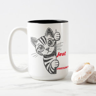 Funny Cat Mum Gift Jest Typography Design Play Two-Tone Coffee Mug