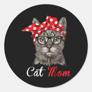 Funny Cat Mum Shirt For Cat Lovers-mothers Day Gif Classic Round Sticker