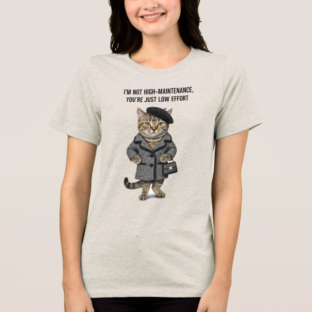 Funny Cat Mum T-Shirt Tri-Blend Shirt (Front)