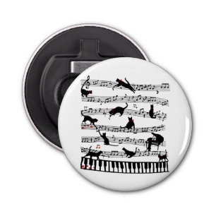 Funny Cat Music Note, Gift For Piano Player, Music Bottle Opener