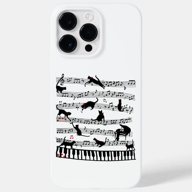 Funny Cat Music Note, Gift For Piano Player, Music Case-Mate iPhone Case (Back)