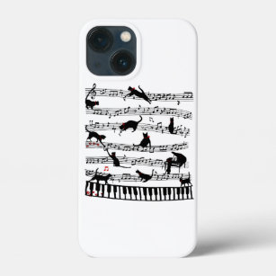 Funny Cat Music Note, Gift For Piano Player, Music Case-Mate iPhone Case