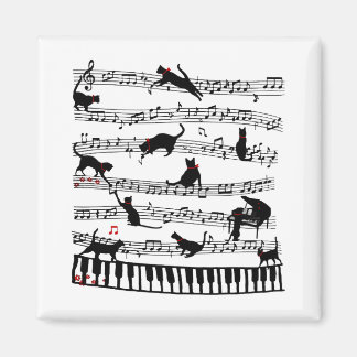 Funny Cat Music Note, Gift For Piano Player, Music Magnet