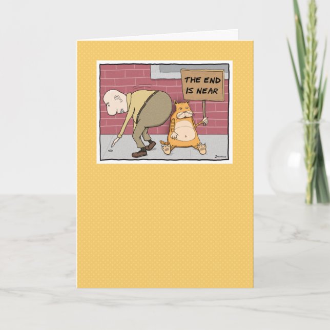 Funny Cat Near a Big Butt Birthday Card (Front)