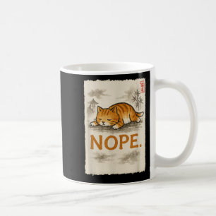 Funny Cat Nope Lazy Orange Kitten Lady Lovers Sumi Coffee Mug