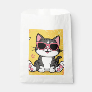 Funny Cat notebook Cartoon cat wearing sunglasses Favour Bags