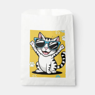 Funny Cat notebook Cartoon cat wearing sunglasses Favour Bags