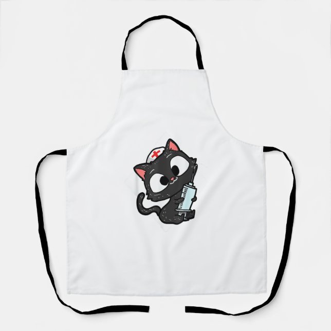 Funny Cat Nursing Gift Proud Cat Lover Nurse  Apron (Front)
