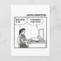 Funny Cat Office Work Humour Corporate Cartoon