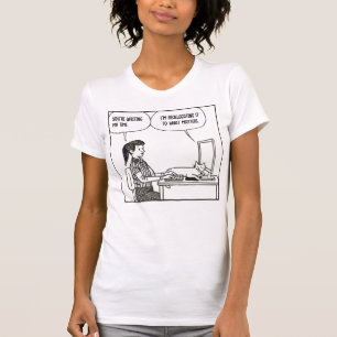 Funny Cat Office Work Humour Corporate Cartoon T-Shirt