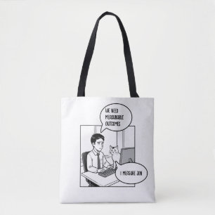 Funny Cat Office Work Humour Corporate Cartoon Tote Bag