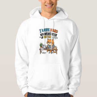 Funny Cat Office Worker Hoodie