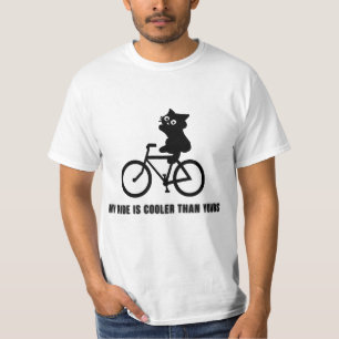 Funny Cat on Bike T-Shirt   Cool Cycling Graphic T