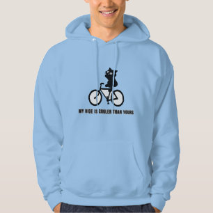 Funny Cat on Bike T-Shirt Cool Cycling Graphic T Hoodie