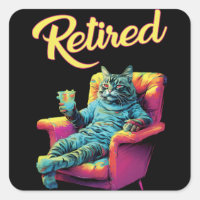 Funny Cat on couch Retirement postcard