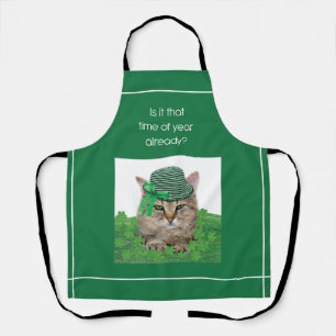 Funny Cat on St. Patrick’s Day Apron