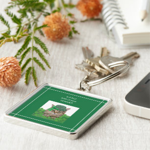 Funny Cat on St. Patrick’s Day Key Ring