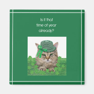 Funny Cat on St. Patrick’s Day Magnet