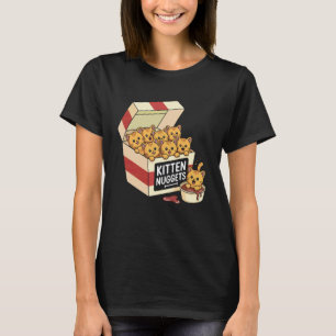 Funny Cat Owner Kitten Nuggets Food Pun Women Girl T-Shirt