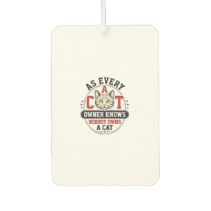 Funny Cat Owner Quote Vintage Engraving Design_1 Car Air Freshener