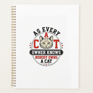 Funny Cat Owner Quote Vintage Engraving Design_1 Planner