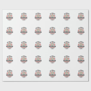 Funny Cat Owner Quote Vintage Engraving Design_1 Wrapping Paper