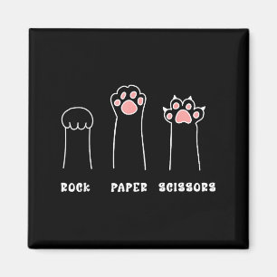 Funny cat paw meme rock paper scissors cute kitten magnet