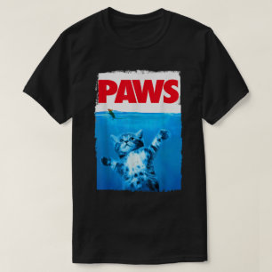 Funny Cat PAWS Parody Design T-Shirt