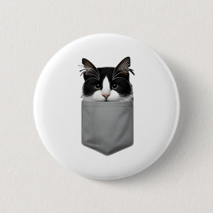 Funny Cat Peeking In Pocket Cute Cat Lover For Men 6 Cm Round Badge