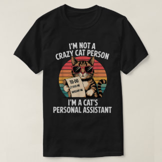 Funny Cat Personal Assistant Retro Tee