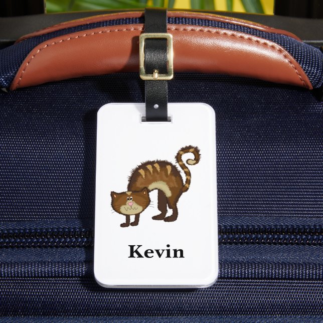 Funny Cat Personalised Luggage Tag (Front Insitu 2)