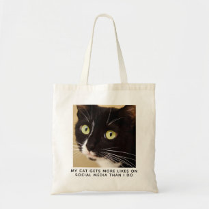 Funny Cat Photo Personalised Tote Bag